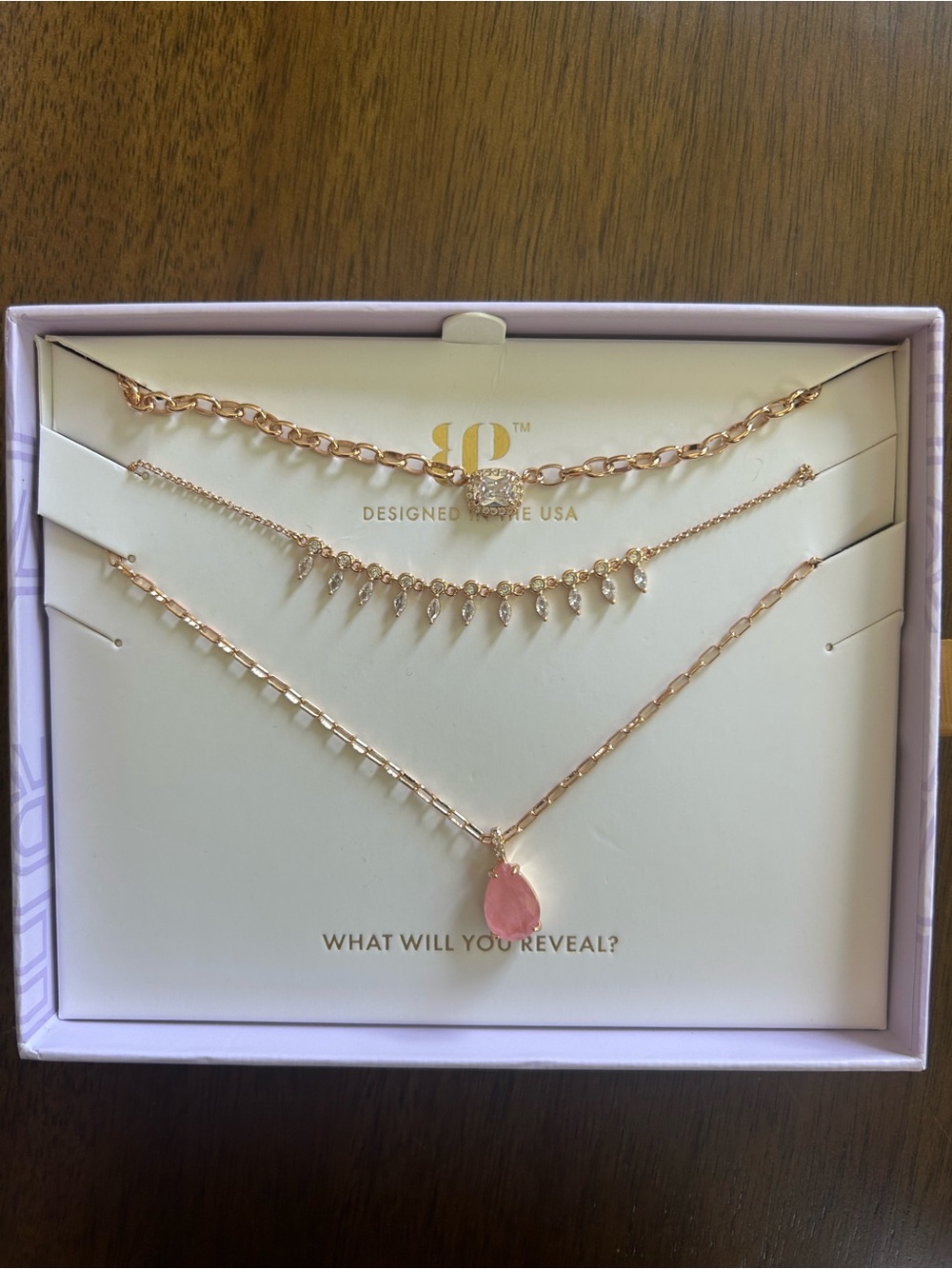 Bomb Party Spring24 Luxe Layers RBP7609 Coastal Cutie Rose Quartz & CZ-Rose Gold